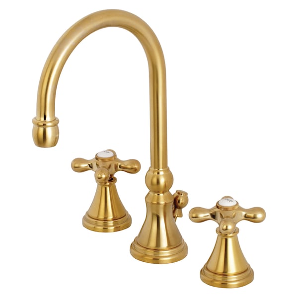8" Widespread Bathroom Faucet, Brushed Brass
